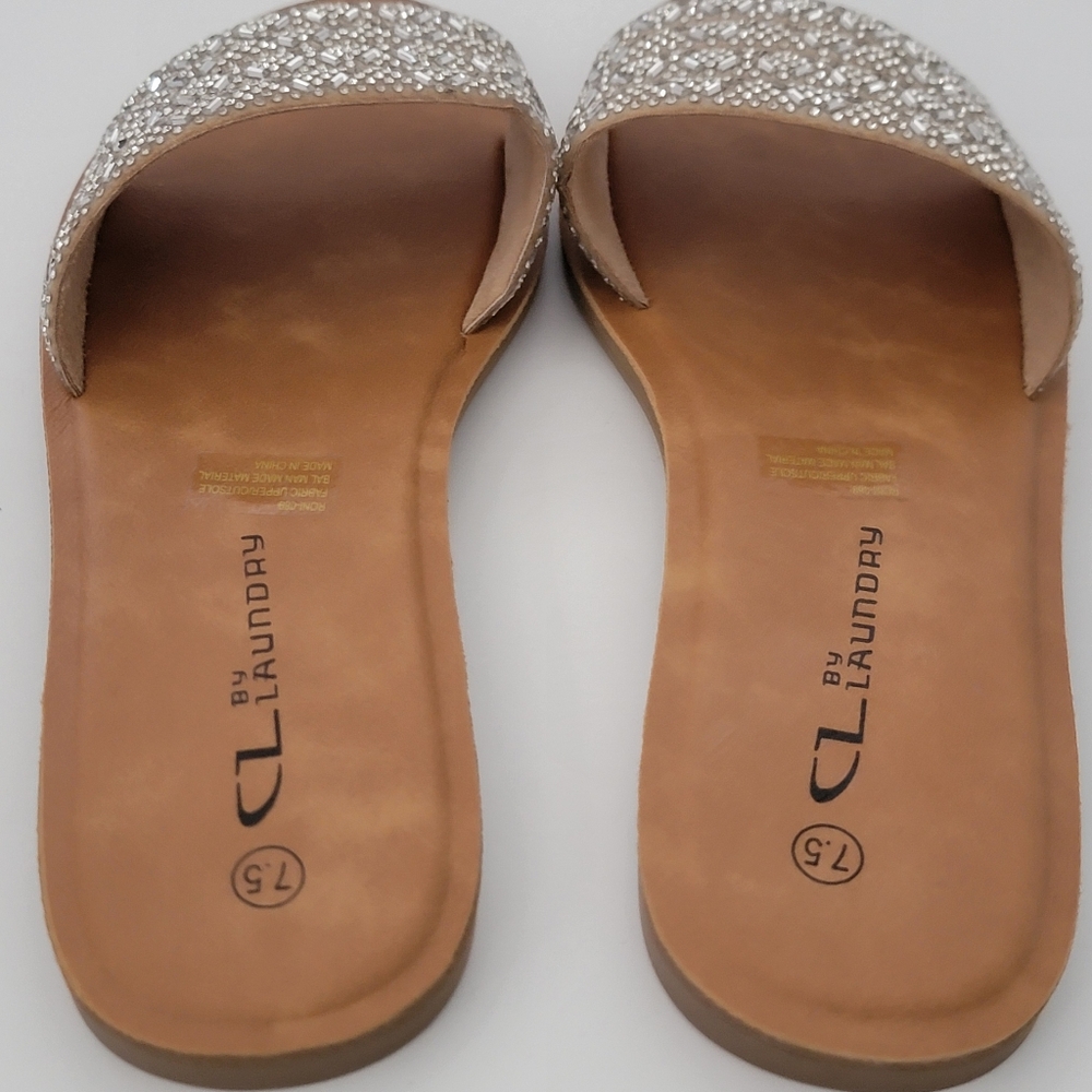 CL By Laundry Roni Rhinestone Slide Sandal Size 7.5 - Picture 8 of 8